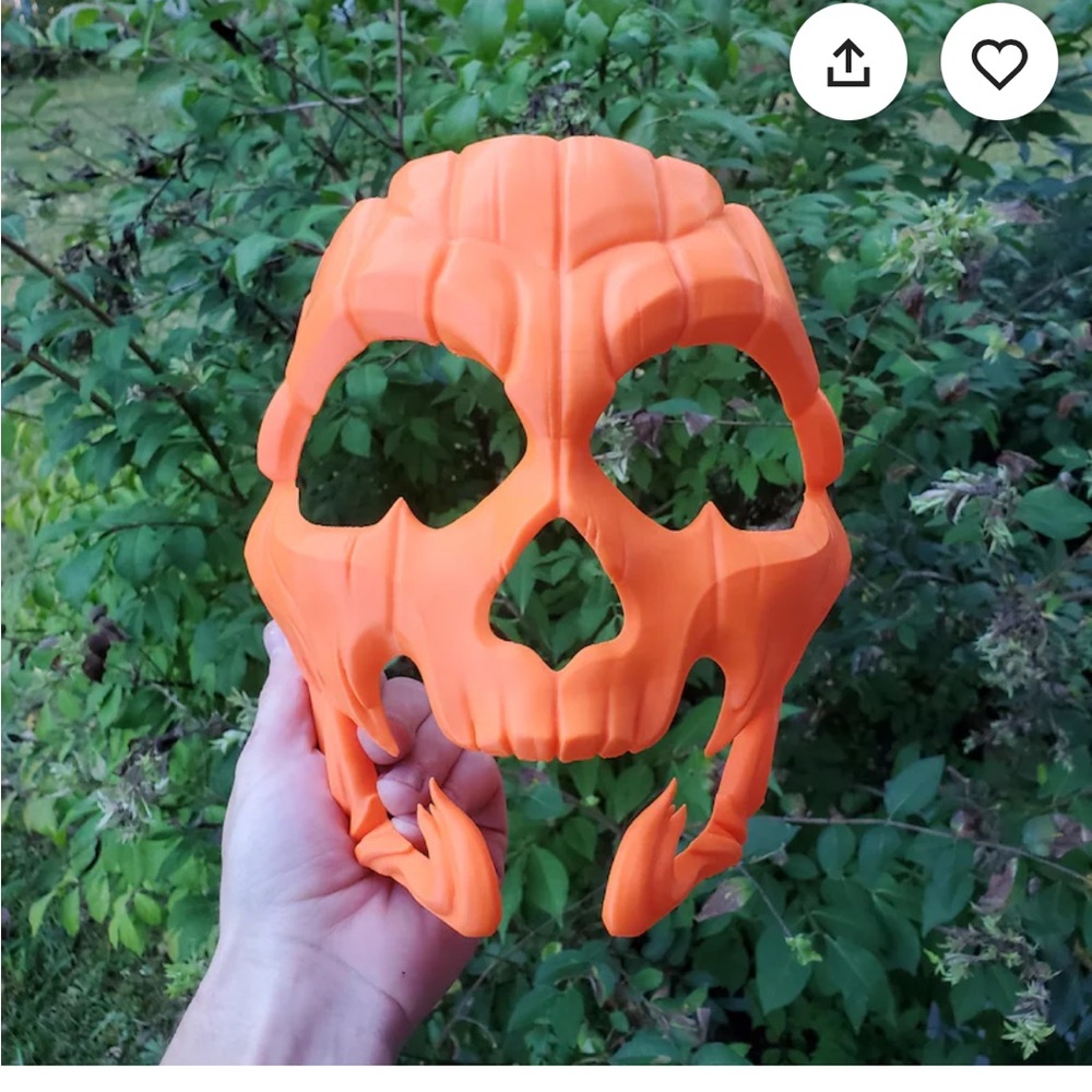 Orange Skull Mask